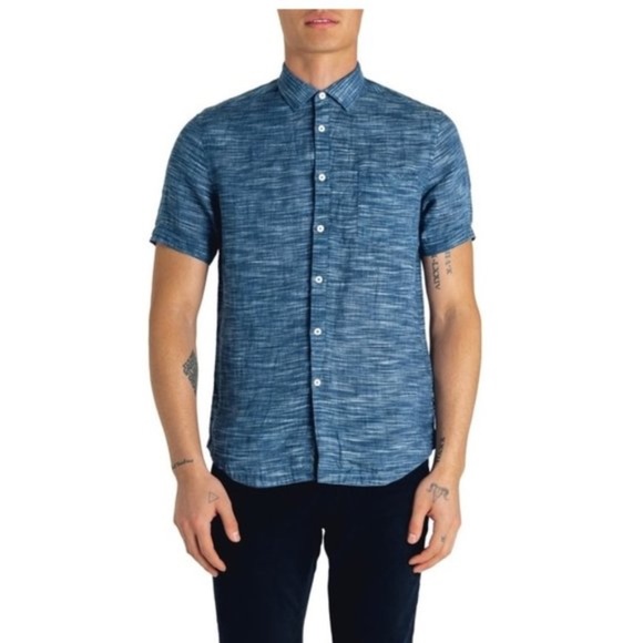 Good Man Brand Slim Fit Stripe Linen Shirt - Picture 1 of 7